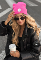 Czapka z naszywką Winter City różowa