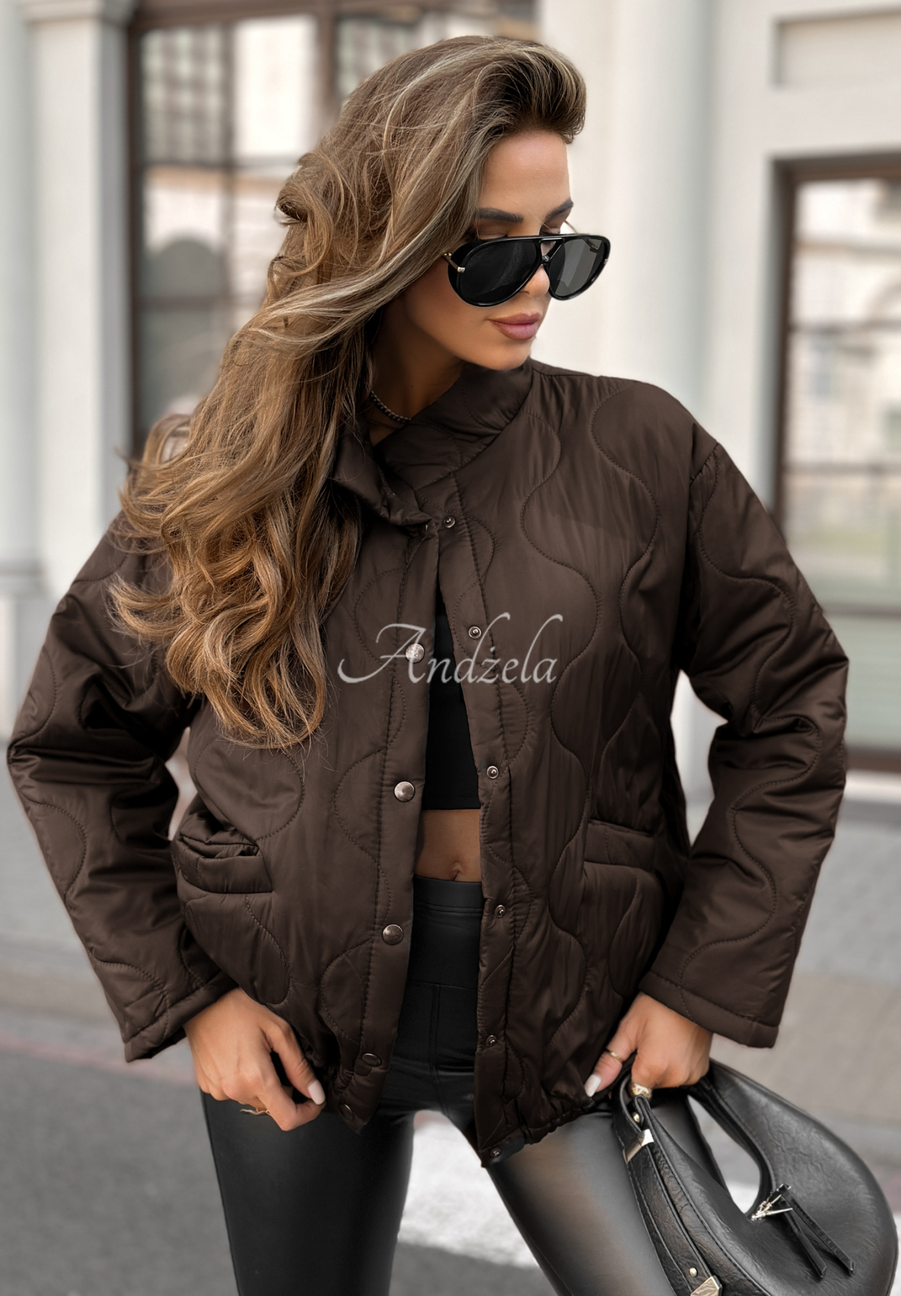Hear The Wind chocolate quilted jacket