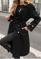 Płaszcz z guzikami Quiet Feeling czarny