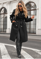 Płaszcz z guzikami Quiet Feeling czarny