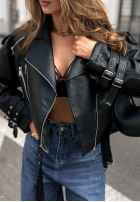 Krótka skórzana ramoneska Not Your Girl czarna