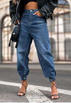 Spodnie jeansowe z paskiem Very Strong ciemnoniebieskie