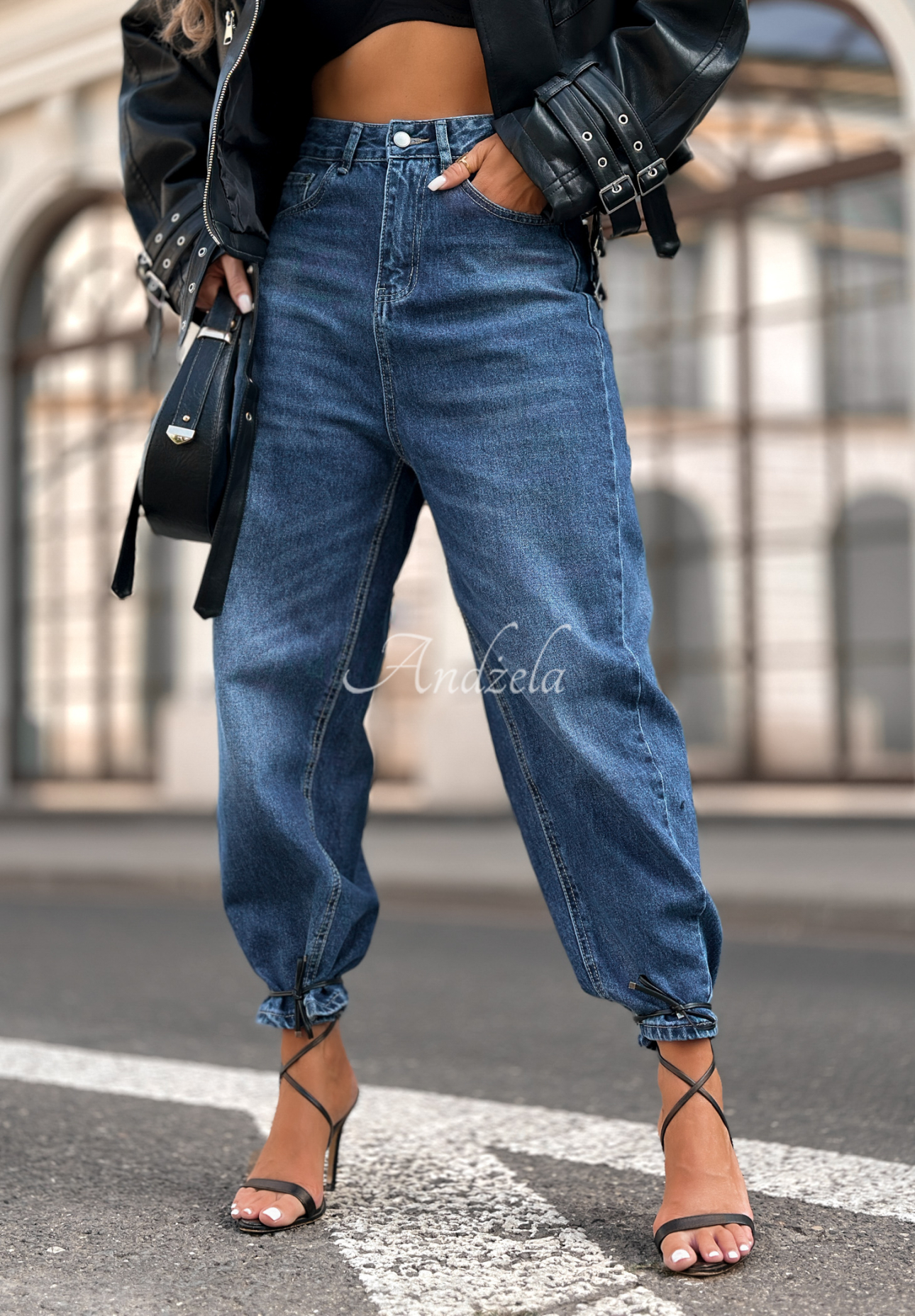 Very Strong balloon denim pants dark blue
