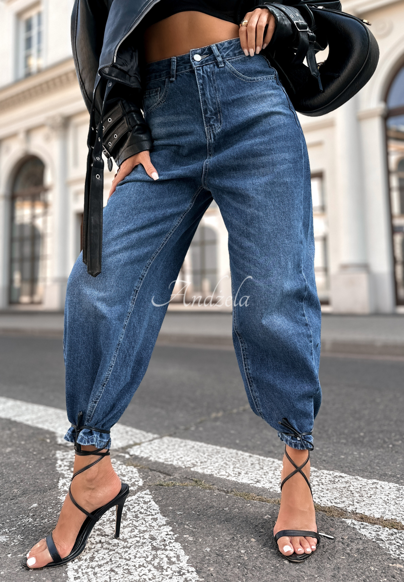 Very Strong balloon denim pants dark blue