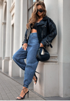 Spodnie jeansowe z paskiem Very Strong ciemnoniebieskie