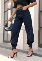 Spodnie jeansowe z paskiem In That Moment granatowe