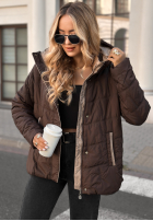 Pikowana kurtka z kapturem Next Episode czekoladowa