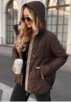 Pikowana kurtka z kapturem Next Episode czekoladowa