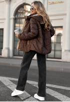 Pikowana kurtka z kapturem Next Episode czekoladowa