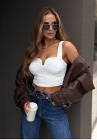 Top na ramiączkach San Angelo biały