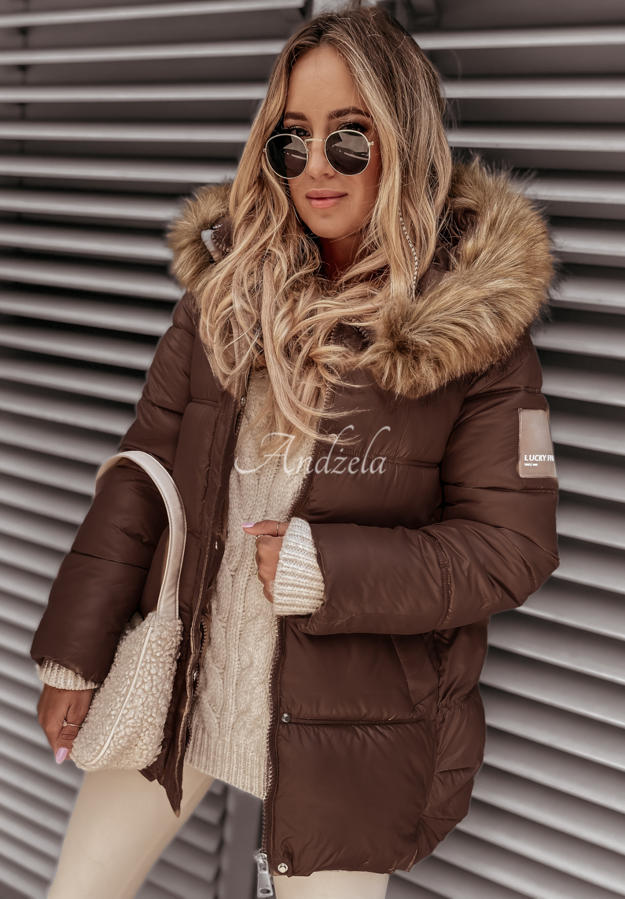 Lucky chocolate quilted hooded jacket II