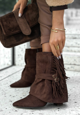Colorado City chocolate suede fringed boots