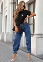 T-shirt z kieszonką Pause That czarny