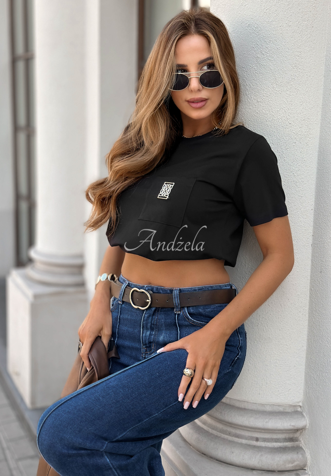 T-shirt with pocket Pause That black