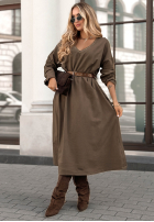 Sukienka midi Almost Real czekoladowa