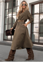 Sukienka midi Almost Real czekoladowa