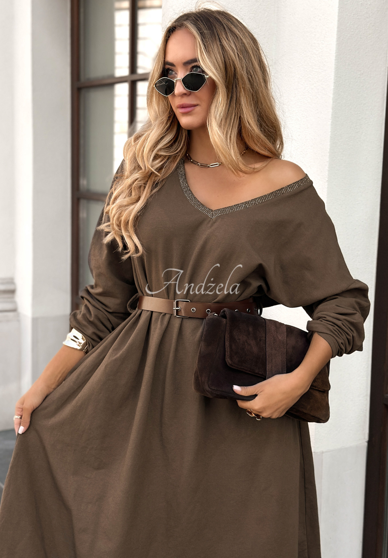 Almost Real chocolate midi dress