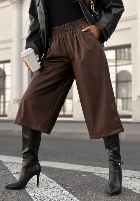 Leather wide leg pants Before It Ends chocolate