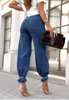 Spodnie jeansowe z paskiem wide leg Power To Inspire ciemnoniebieskie