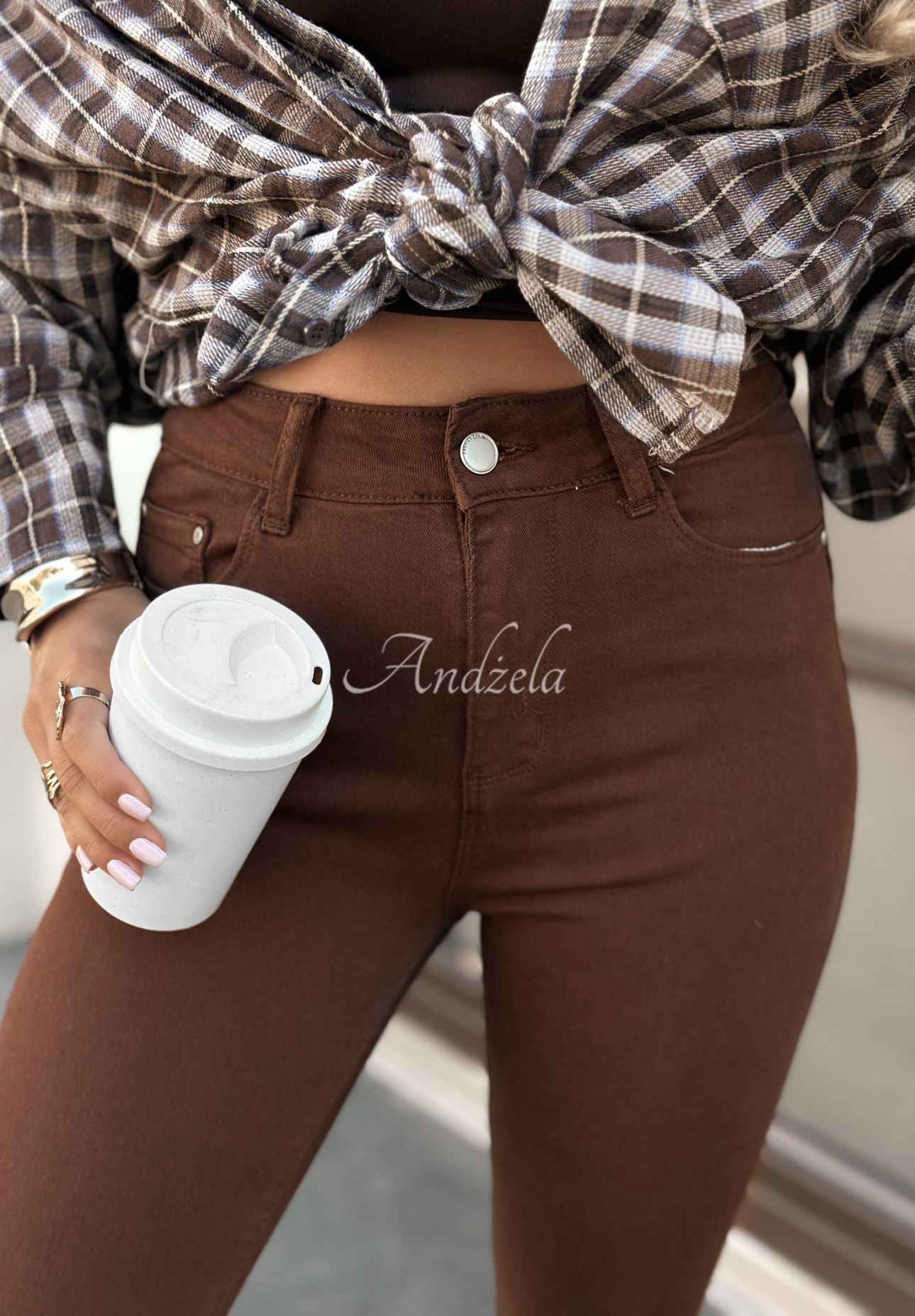 You Saw It chocolate skinny jean pants