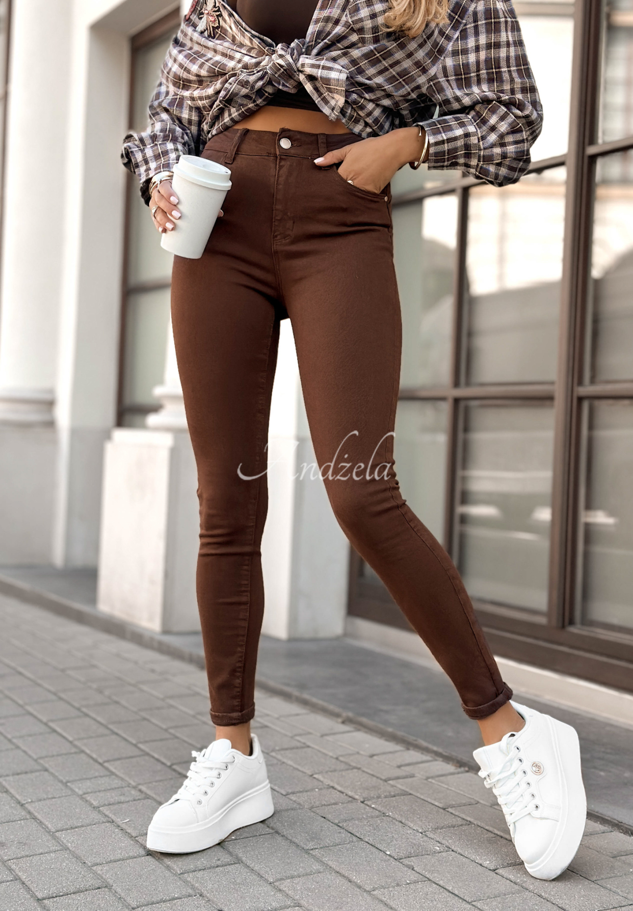 You Saw It chocolate skinny jean pants