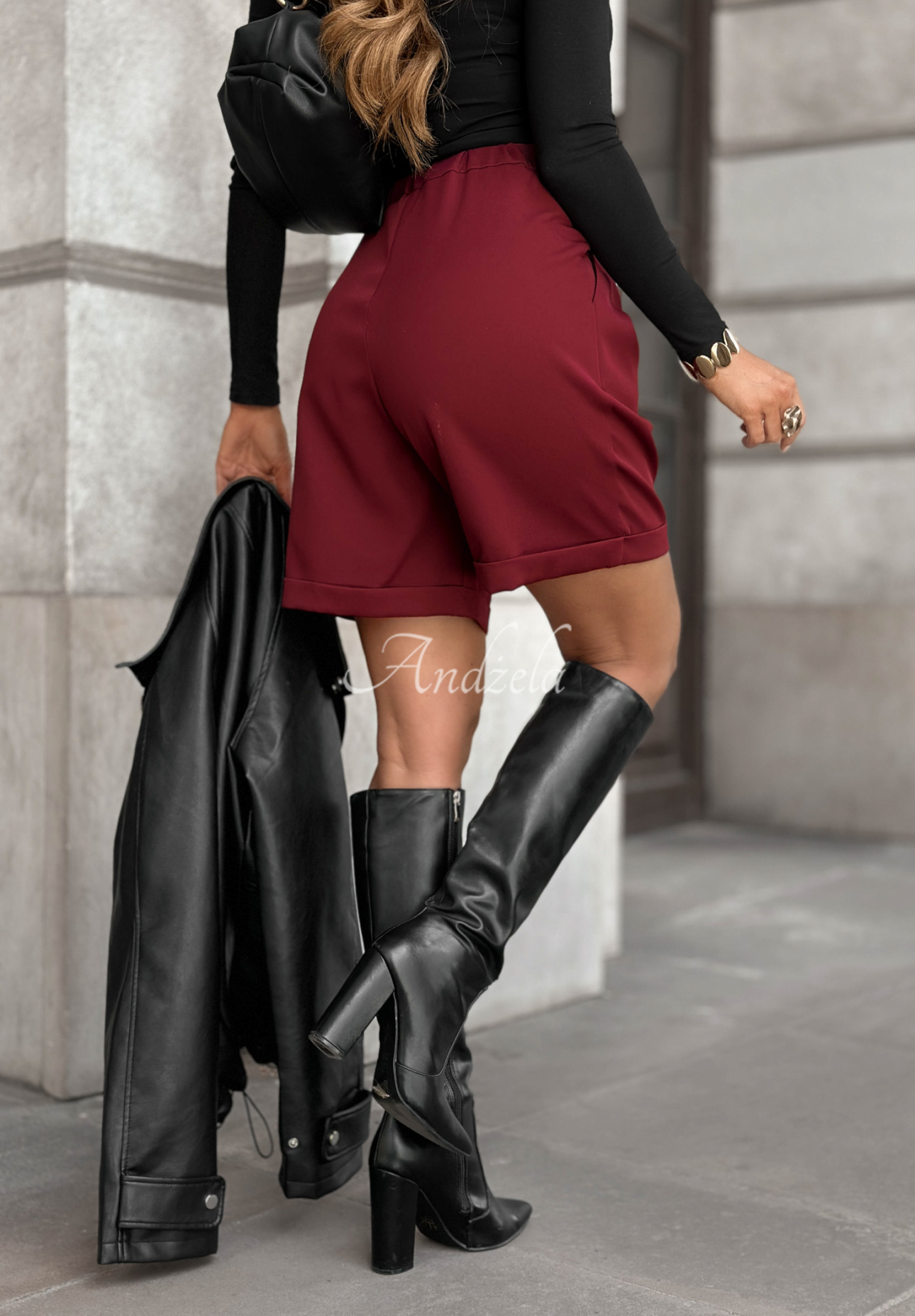 Krótkie spodenki No Evidence burgundowe