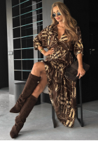 Sukienka midi we wzory Vision You Seek czekoladowa