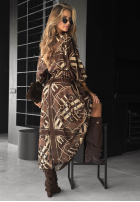 Sukienka midi we wzory Vision You Seek czekoladowa