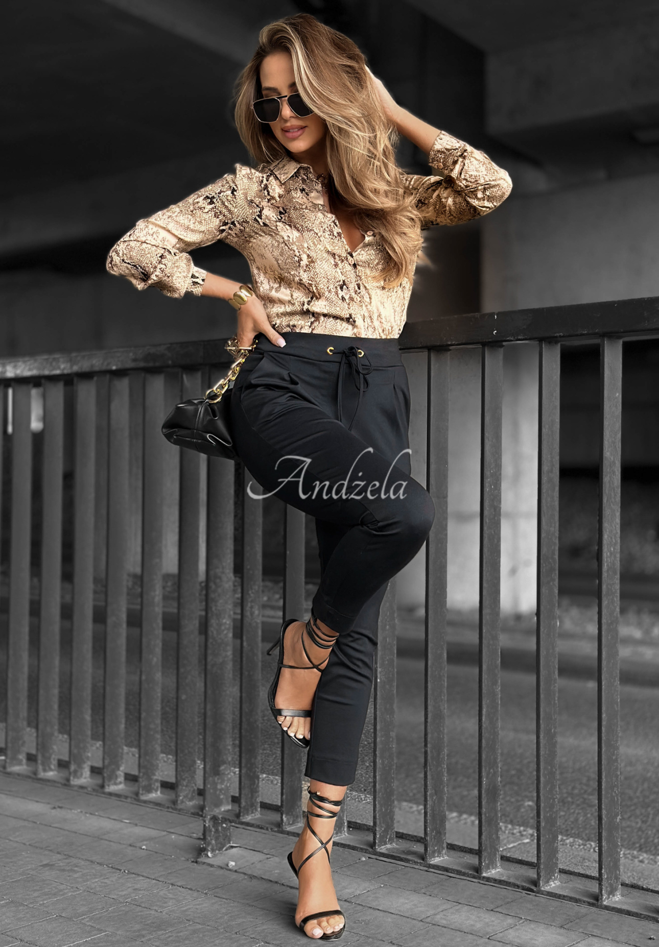 Viscose shirt in animal print Slow Response beige