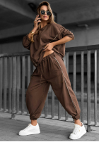 Bluza oversize You Left Early czekoladowa