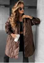 Długa pikowana kurtka Best Version Of You czarna