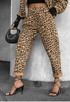 Panthera Prowl beige and brown panther pants