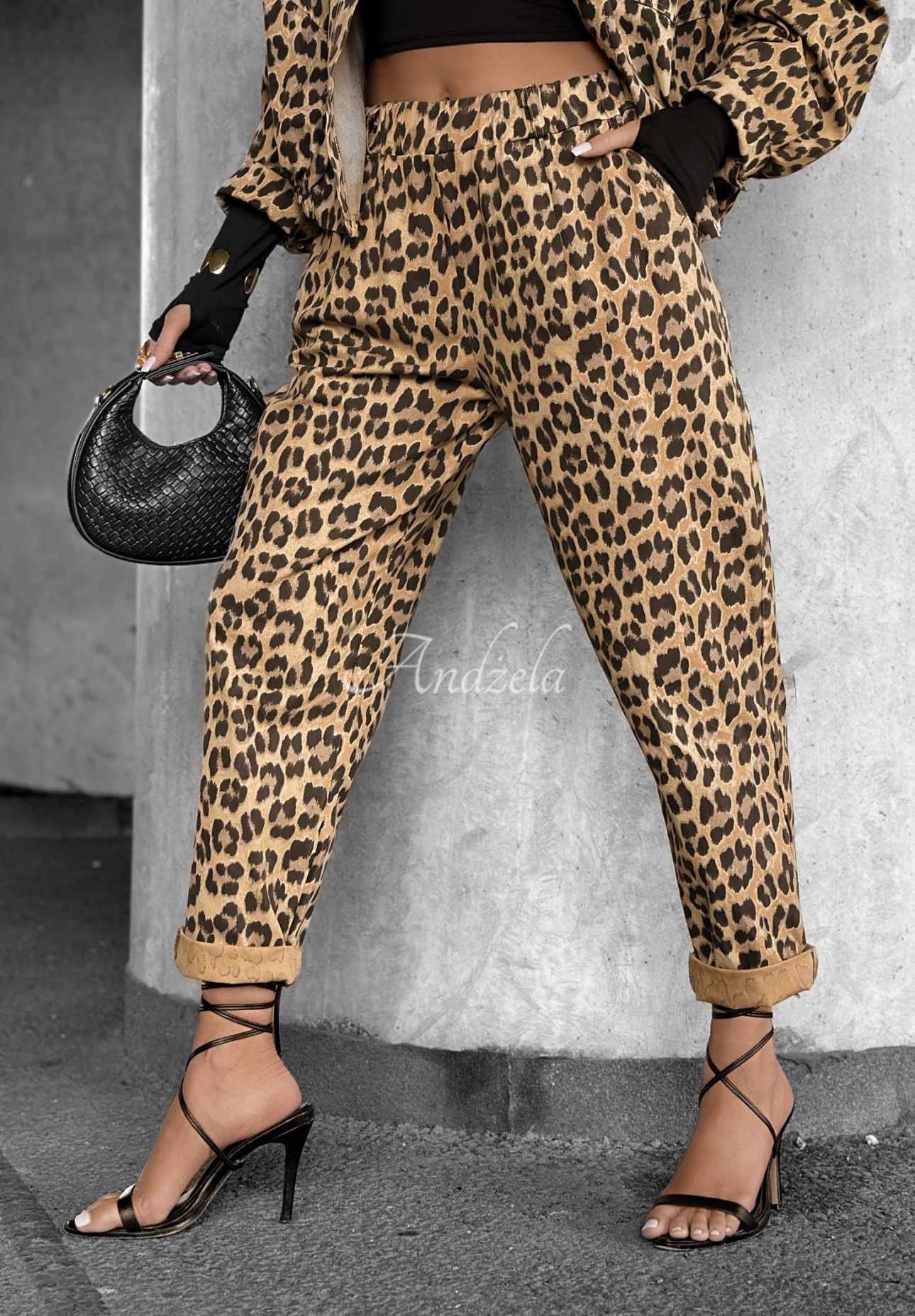 Panthera Prowl beige and brown panther pants