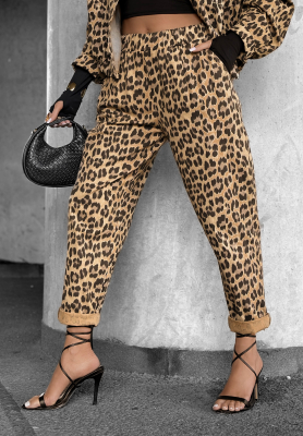 Panthera Prowl beige and brown panther pants