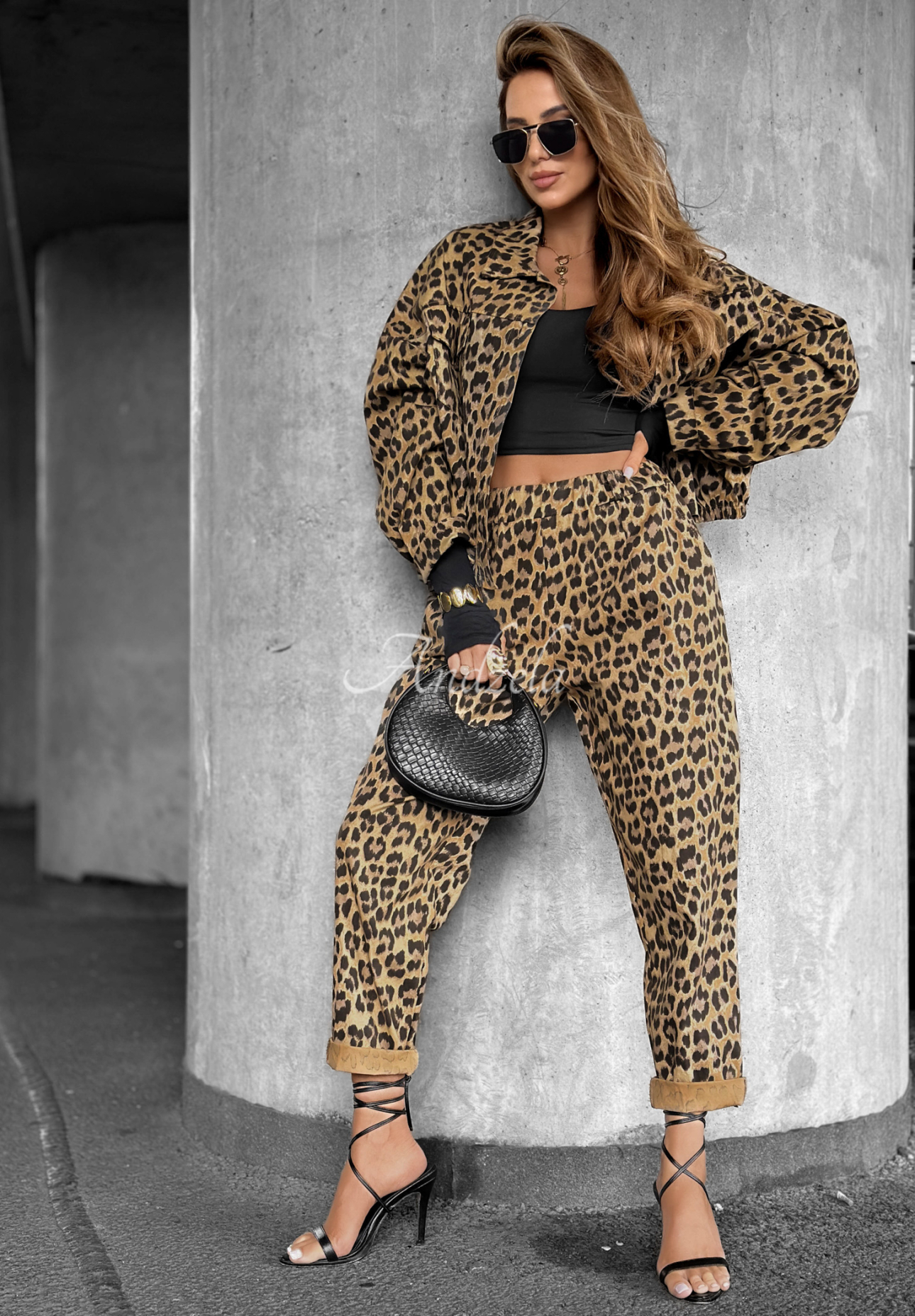 Panthera Prowl beige and brown panther pants