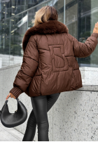 Puchowa kurtka z kapturem No Signal czekoladowa