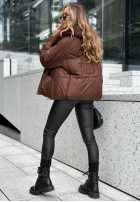 Puchowa kurtka z kapturem No Signal czekoladowa