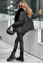 Puchowa kurtka z kapturem No Signal czarna