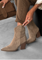 Zamszowe botki kowbojki I Moved On beżowe