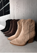 Zamszowe botki kowbojki I Moved On beżowe