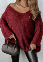 Sweter oversize Gentle Cuddle burgundowy
