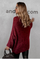 Sweter oversize Gentle Cuddle burgundowy