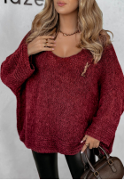 Sweter oversize Gentle Cuddle burgundowy