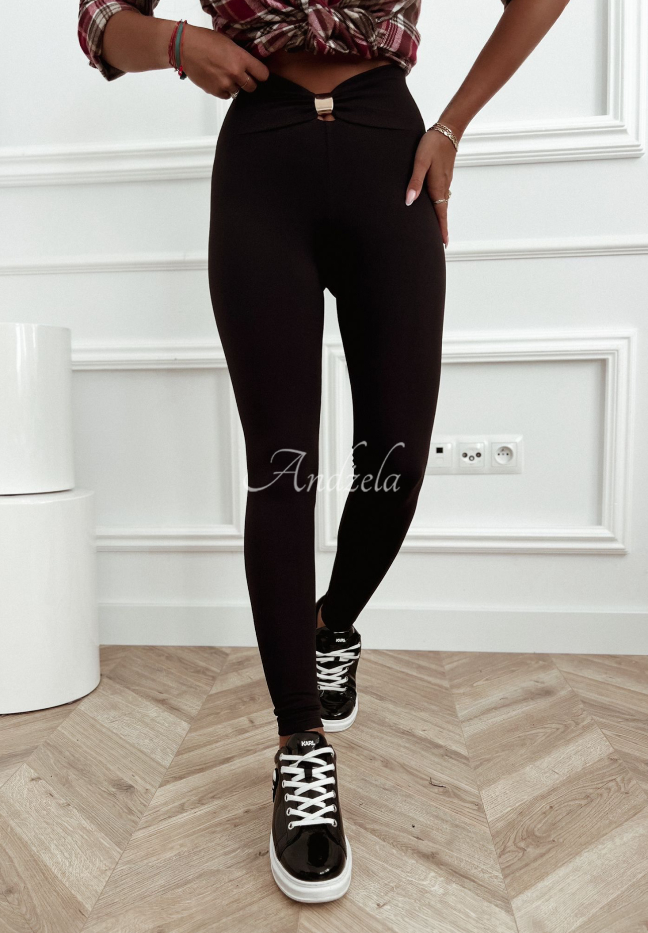 Viscose leggings with embellishment Lost My Thought black