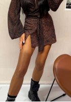 Spódnico-spodenki w panterkę La Milla Peony Blessings czekoladowe