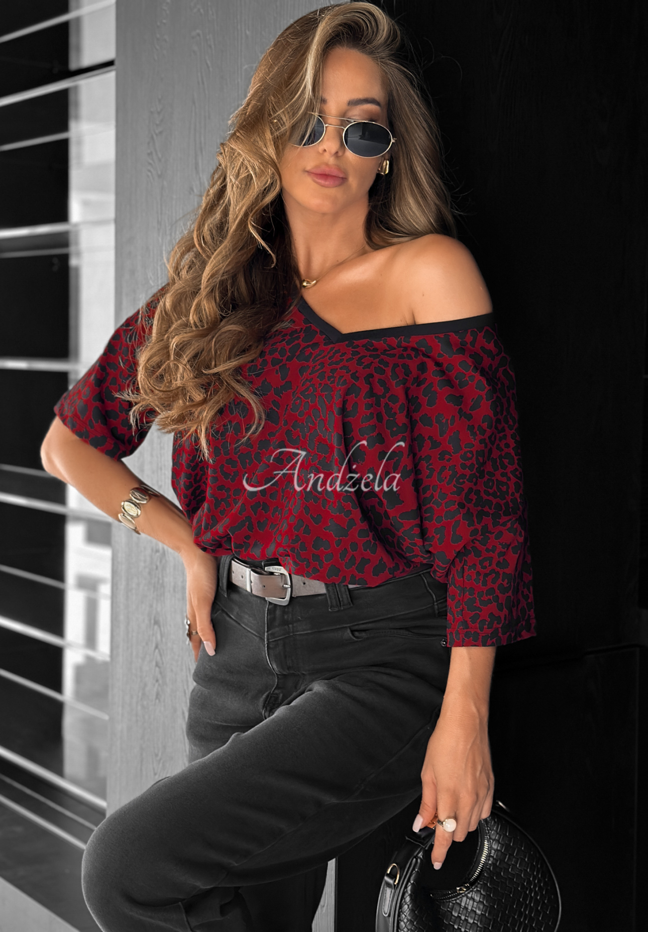 Cascade red camouflage oversize T-shirt