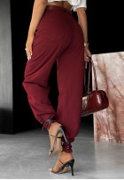 Spodnie jeansowe mom fit Password Protected burgundowe