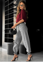 Spodnie jeansowe wide leg In This Silence szare