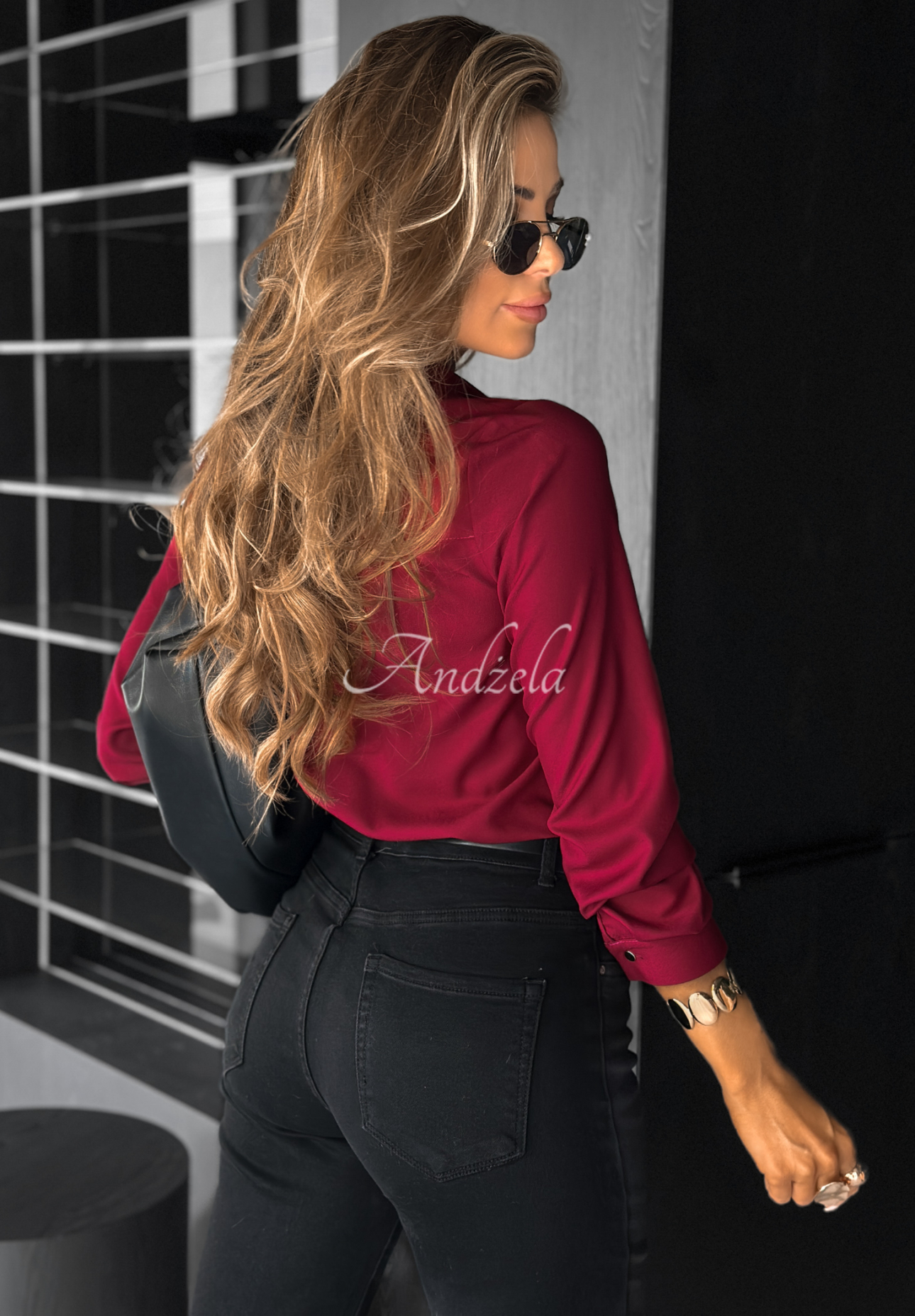 Koszula Simple Choices burgundowa