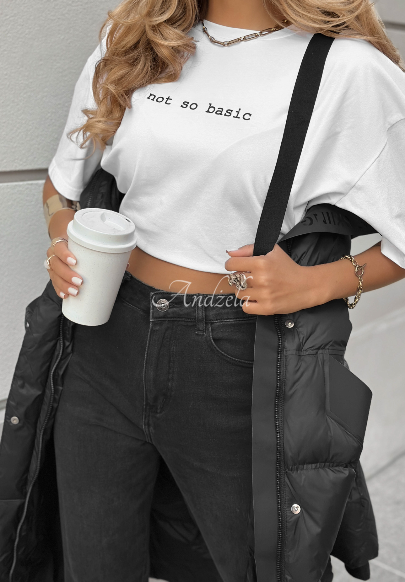 Long down jacket with quilting Need You black